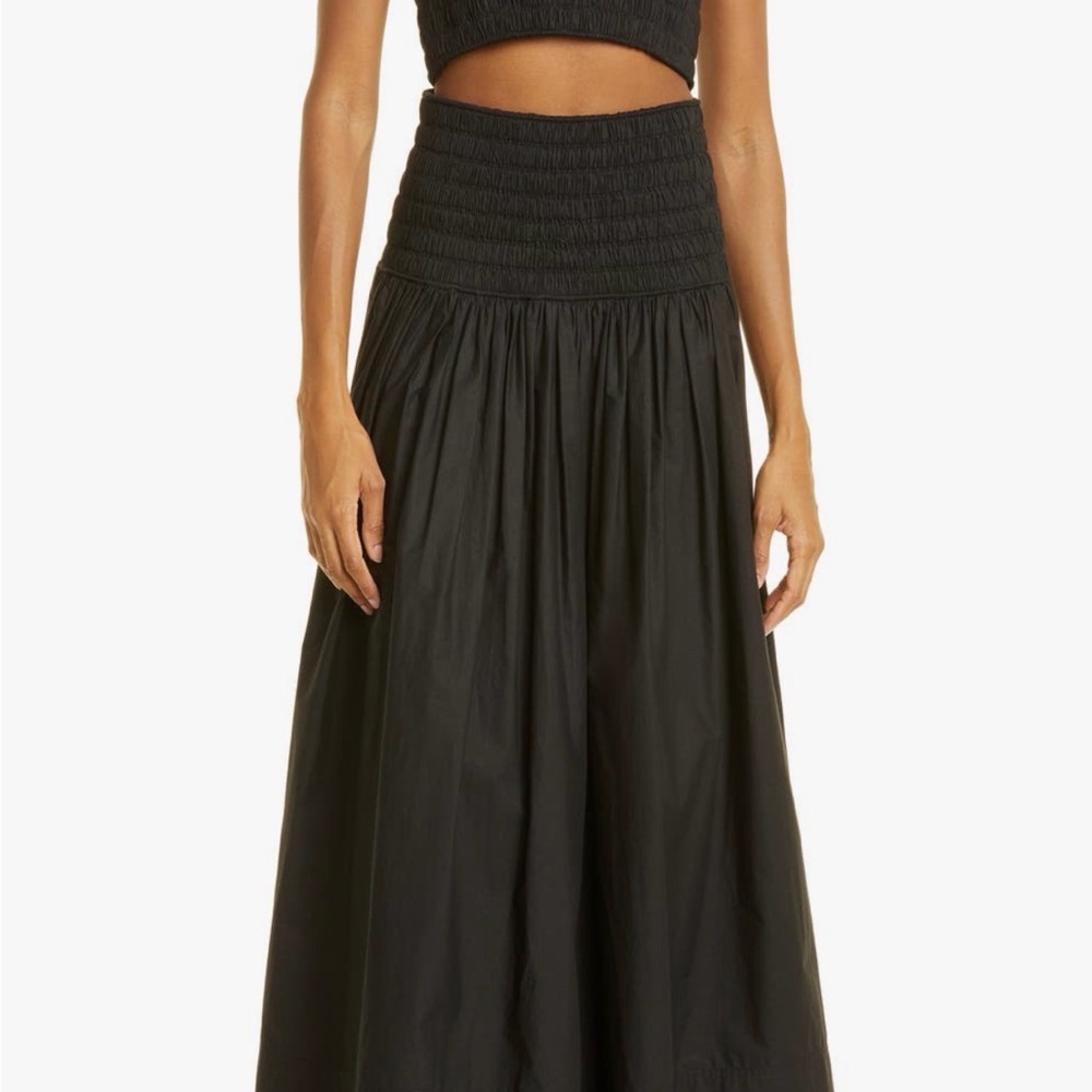 A.L.C. Black Maxi Skirt with Smocked Waist
